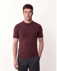 ASOS - Muscle Fit Short Sleeve Knitted Waffle Crew Neck T-shirt - Lyst