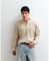 ASOS - Relaxed Overhead Textured Shirt With Grandad Collar - Lyst