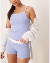 ASOS - Mix & Match Pyjama Short With Exposed Waistband And Picot Trim - Lyst
