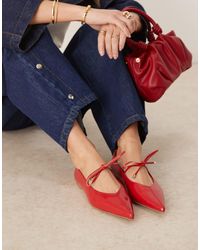 ASOS - Lithe Point-toe Ballet With Vamp Tie - Lyst