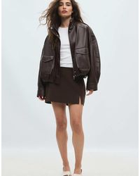 Stradivarius - Oversize Leather Effect Jacket - Lyst