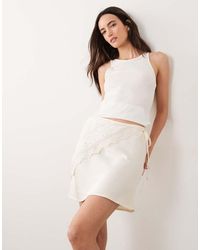 Vila - Satin Mini Skirt With Detachable Waist Scarf - Lyst