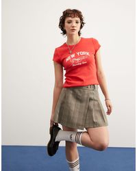 ASOS - Camiseta roja con diseño encogido y estampado gráfico "new york running club" - Lyst