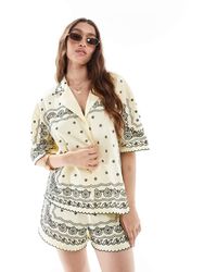 ASOS - Camp Collar Shirt With Bandana Embroidery - Lyst