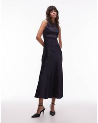 & Other Stories - Satin Crepe Midi Dress With Drape Neck - Lyst