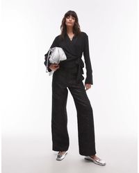 TOPSHOP - – niedrige, strukturierte jacquard-hose - Lyst