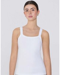 Tezenis - Square Neck Ribbed Cotton Camisole - Lyst
