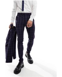ASOS - Pantaloni da abito super skinny a quadri tono su tono - Lyst