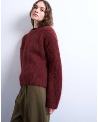 TOPSHOP - Knitted Premium Alpaca-blend Crew Neck Boxy Jumper - Lyst