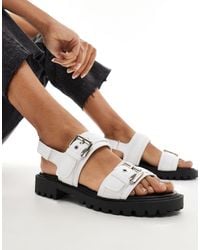 London Rebel - Double Buckle Chunky Sandals - Lyst