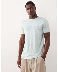 BOSS - Hugo Boss Cotton Jersey T-shirt With Logo Print - Lyst