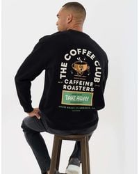 Threadbare - Relaxed Fit Coffee Club Graphic Print Sweatshirt - Lyst