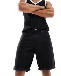 Calvin Klein - Pantalones cortos vaqueros negro lavado - Lyst