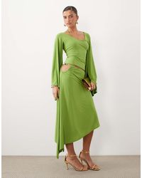 ASOS - Co-ord Awkward Crop Asym Skirt With Beads - Lyst