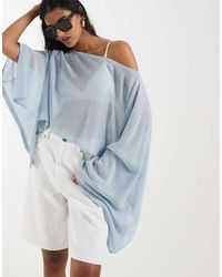 ASOS - Fine Knit Sheer Poncho - Lyst