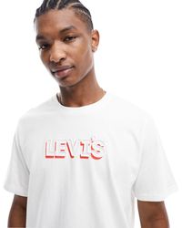 Levi's - T-shirt bianca con logo stile titolo - Lyst