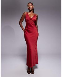ASOS - Satin Chiffon Mix Sheer Bodice Cami Maxi Dress - Lyst
