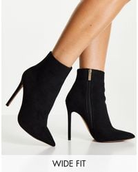 ASOS - Wide Fit Emerald High Heeled Sock Boots - Lyst