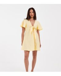 Vero Moda - Crinkle Textured Woven Tie Front Mini Dress - Lyst