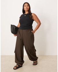 ASOS - Curve Tailored Straight Leg Trousers With Cuff And Utility Pocket Detail - Lyst