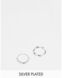 ASOS - Plated Pack Of 2 Rings With Twist Design - Lyst