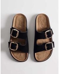 New Look - Double Buckle Faux Leather Sandals - Lyst