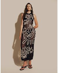 ASOS - Open Stitch Cornelli Pattern Maxi Dress - Lyst