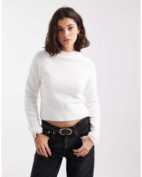 ASOS - Fluffy Neat Fit Raglan Jumper - Lyst