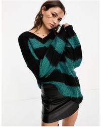 AllSaints - Lou Sparkle V Neck Knitted Jumper - Lyst