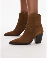 Mango - – western-ankle-boots aus wildleder - Lyst