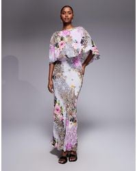 AFRM - Izel Maxi Dress With Cape Detail - Lyst