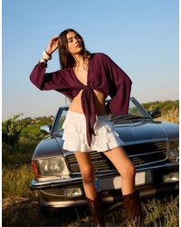 Stradivarius - Ruffled Crinkle Skort - Lyst