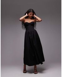 HEIRESS BEVERLY HILLS - Bandeau Corset Detail Maxi Dress - Lyst
