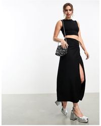 Monki - Maxi Skirt With Thigh Split - Lyst