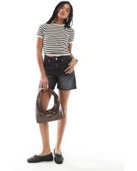 Stradivarius - Denim Dad Shorts - Lyst