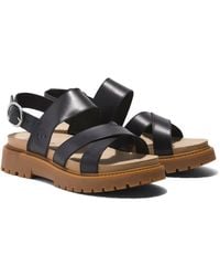 Timberland - Sandalias Marrones Y Negras De Cuero Clairemont Way De - Lyst