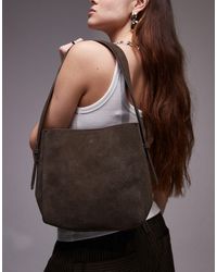 Mango - Suede Adjustable Strap Shoulder Bag - Lyst