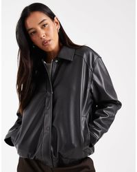 ONLY - Faux Leather Bomber - Lyst