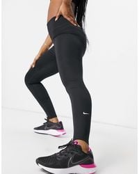 Nike Nike Pro Training Leggings Mesh Mini Swoosh in Black | Lyst