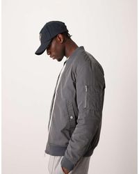 New Look - Bomber Imbottito Scuro - Lyst