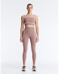 Oysho - High-Rise Compressive Core-Control Ankle-Length Leggings With Contrast Details - Lyst