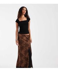 ONLY - Satijnen Maxi-Rok Met Kantafwerking En Split - Lyst
