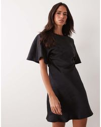 ASOS - Cape Back Detail Satin Mini Dress - Lyst