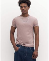 Pull&Bear - Basic Muscle Fit T-Shirt - Lyst