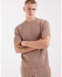 ASOS - Knitted Rib Crew Neck T-shirt - Lyst