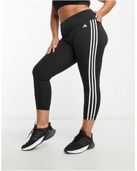 adidas Originals - Adidas Training Plus Train Essentials 3 Stripe leggings - Lyst