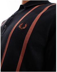 Fred Perry - Veritcal Stripe Knitted Polo - Lyst