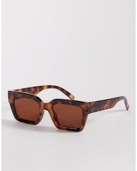 ASOS - – eckige sonnenbrille mit abgeschrägtem rahmen - Lyst