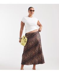 ASOS - Asos Design Curve Satin Bias Maxi Skirt - Lyst