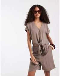 ONLY - Linen Mix Tie Front Sleeveless Top - Lyst